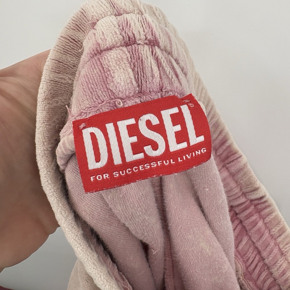 Diesel Free People P-Martyn Velvety Chenille Track Pants Medium Pink Indie Y2K - Picture 7 of 7
